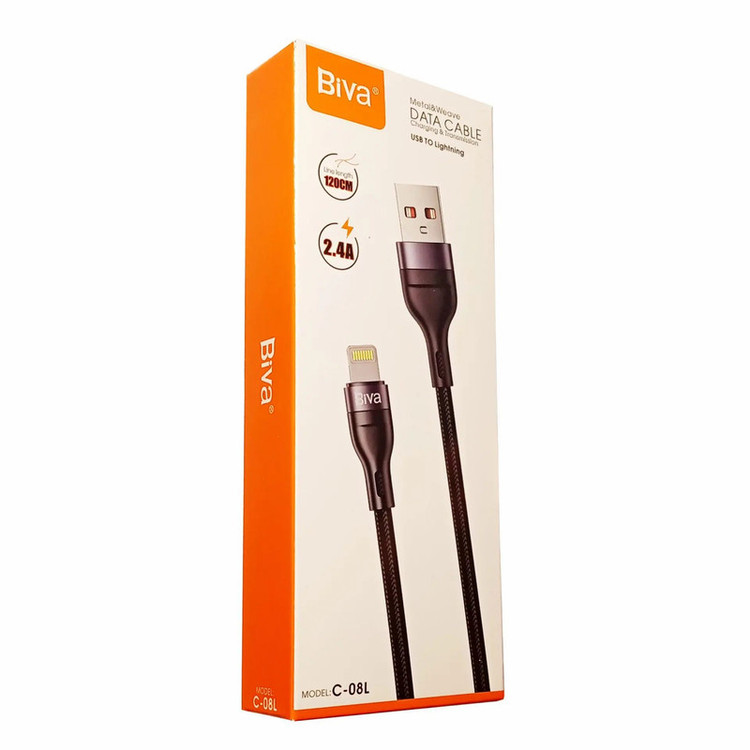 کابل تبدیل USB به Lightning بیوا مدل C-08L طول 1.2 متر