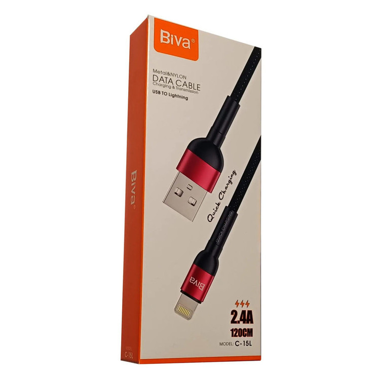 کابل تبدیل usb به لایتنینگ بیوا مدل C-15L طول 1.2 متر