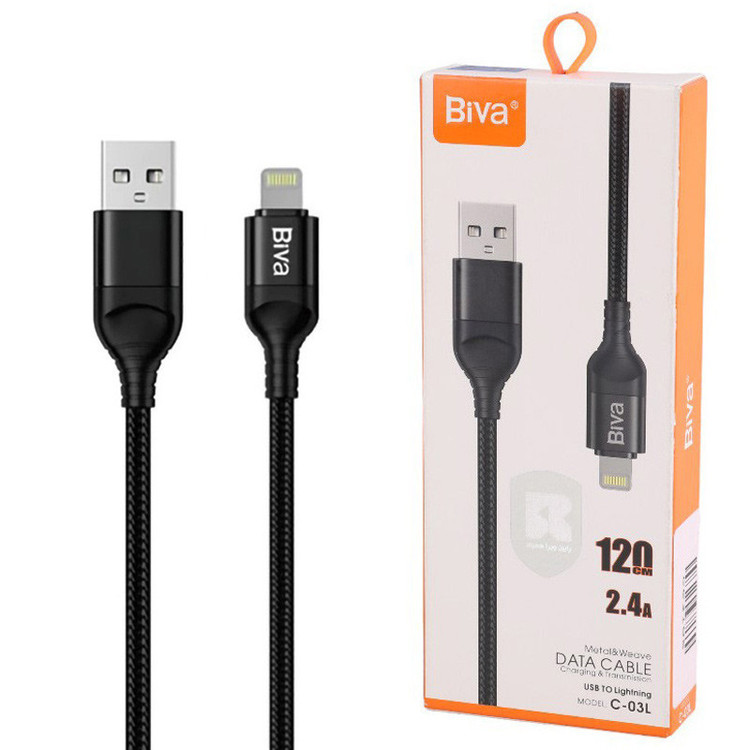 کابل تبدیل USB به لایتنینگ بیوا مدل C-03L طول 1.2 متر