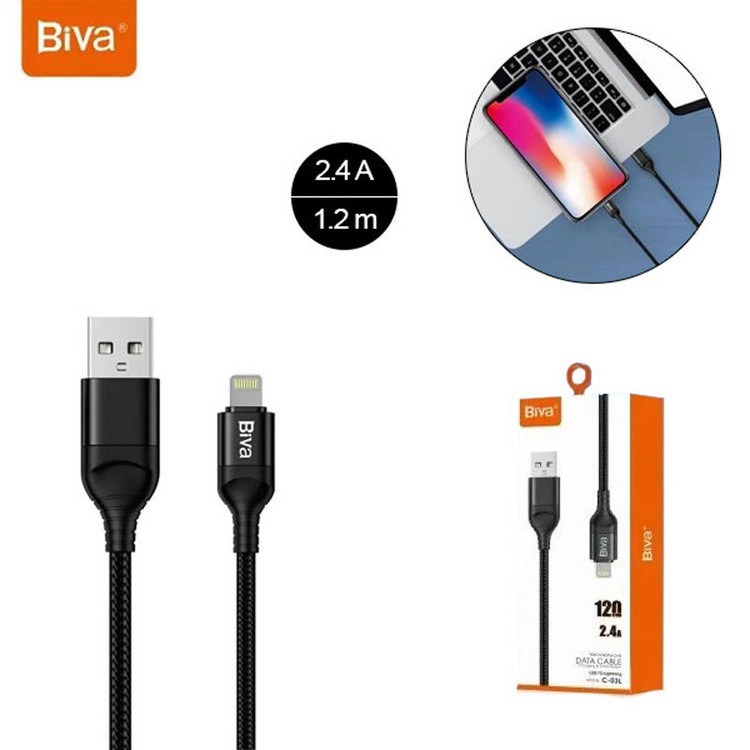 کابل تبدیل USB به لایتنینگ بیوا مدل C-03L طول 1.2 متر