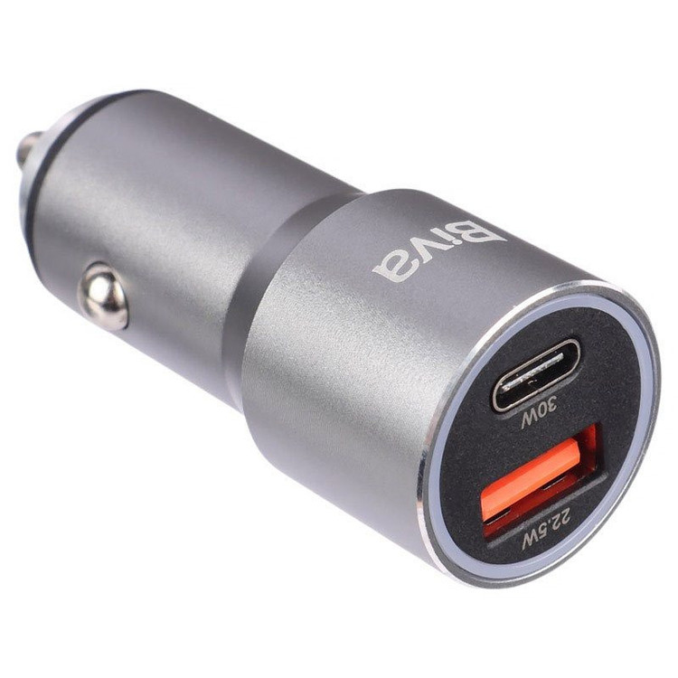 Biva CC17 30W Fast Car Charger – Dual USB Quick Charge Car Adapter