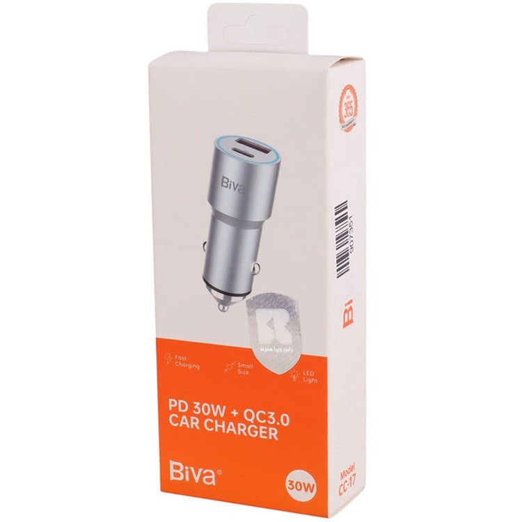 Biva CC17 30W Fast Car Charger – Dual USB Quick Charge Car Adapter